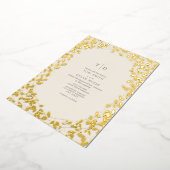 Botanische monogram Initialen van het witte huweli Folie Uitnodiging (Gedraaid)