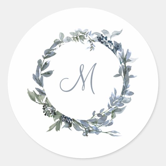 Botanische monogram ronde sticker (Voorkant)