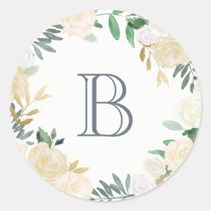 Botanische monogram sticker