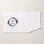 Botanische monogram voor elegante zwarte en witte bad handdoek (Handdoek)