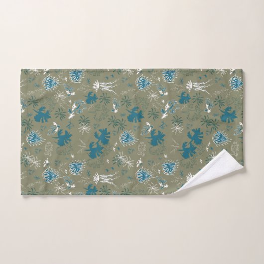 Botanische moss Afdrukken in blauwgroen groen en m Bad Handdoek (Handdoek)