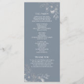 Botanische mosterdblauwe bruiloft programma (Achterkant)