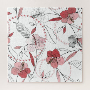 Botanische motieven: Geïsoleerde bloem Legpuzzel