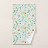 Botanische Munt Groene Bloemen Bad Handdoek (Handdoek)