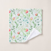 Botanische Munt Groene Bloemen Bad Handdoek (Wasdoekje)