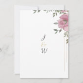 Botanische munt roze wit romantische bloemenbruilo kaart (Achterkant)