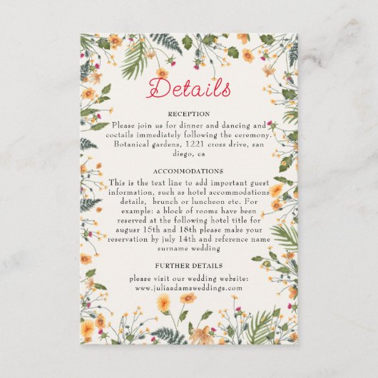 Botanische narcissen Daisy pioenroos bloemen bruil Informatiekaartje (Voorkant)