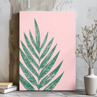 Botanische Natuur Tropische illustratie Roze Groen