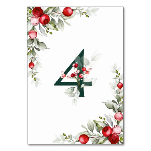 Botanische noel Tabel 4 Wedstrijknummer Kaart (Achterkant)