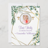 Botanische oliage Foto eerste communiqué Kaart (Achterkant)