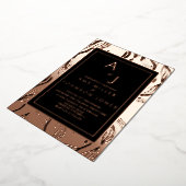 Botanische oliage Leaf Borded Weddenschap geperst Folie Uitnodiging (Gedraaid)