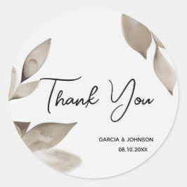 Botanische olifantenringloop met eucalyptus ronde sticker