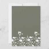 Botanische Olijf Bloemen Moderne Bruiloft Kaart (Achterkant)