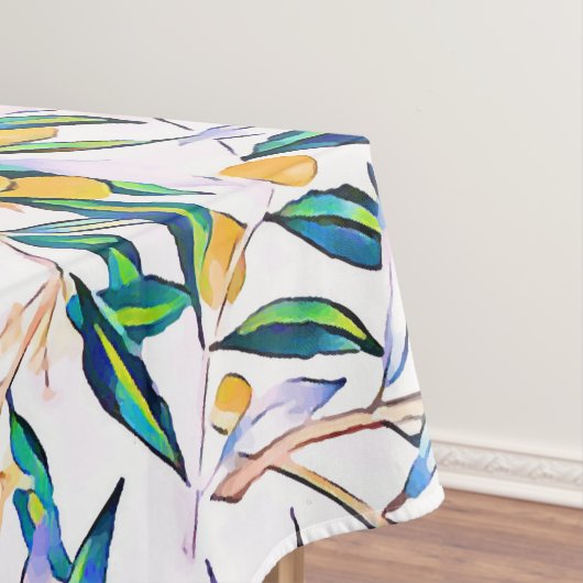  botanische olijfgroene bladeren Waterverf Tafelkleed (Voorbeeld)