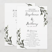 Botanische olijfolie verlaat Italiaanse bruiloft Programma (Voorkant / Achterkant)