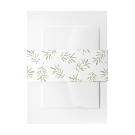 Botanische olijftak envelop liner uitnodigingen wikkel (Voorkant Voorbeeld)