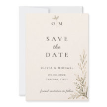 Botanische Olijftak Save the Date Kaart 