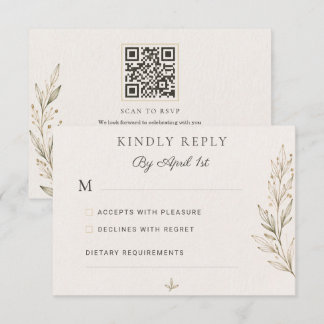 Botanische Olijftak Trouw RSVP Kaart 