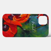 Botanische Oranje papaverkunst Case-Mate iPhone Case (Achterkant (horizontaal))