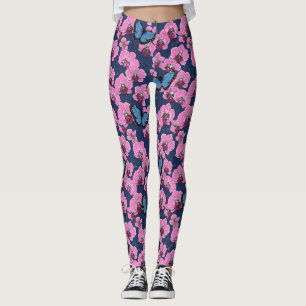 Botanische orchideeën tuin met vlinders leggings