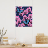 Botanische Orchideeëntuin met Vlinders Poster (Keuken)