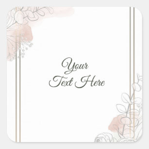Botanische overzicht Salie & Blush bloemen bruilof Vierkante Sticker