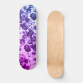 Botanische  paarse blauwe gradiënt roos floraal skateboard (Voorkant)