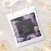 Botanische Paarse Bloemen Grijze Bruiloft Bedankzakje (Geknipt)