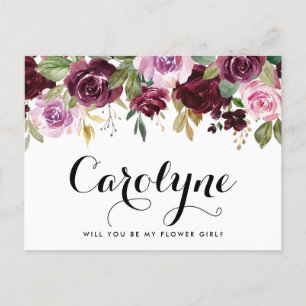 Botanische paarse bloemen zullen je mijn bloem zij briefkaart