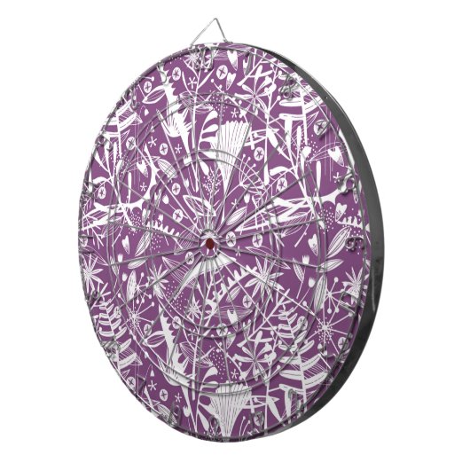 Botanische Paarse Modern Dartbord (Voorkant Rechts)