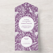 Botanische Paarse olievlek All In One Uitnodiging (Binnen)