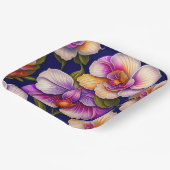 Botanische Paarse orchideeën Papieren Bordje (Gebogen)