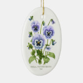 Botanische Paarse Pansies Keramisch Ornament (Rechts)