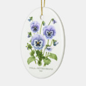 Botanische Paarse Pansies Keramisch Ornament (Links)