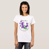 Botanische Paarse Zoete Erwten Tekst T-shirt (Voorkant volledig)