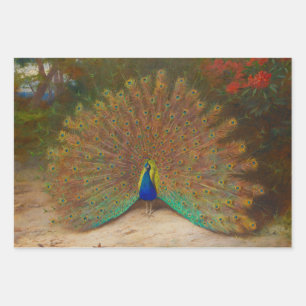 botanische pacocks Peafowl Inpakpapier Vel