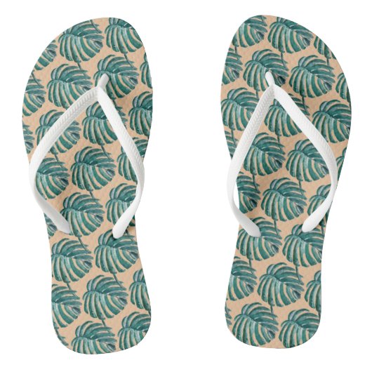 Botanische palmboom afdrukken teenslippers (Voetbed)