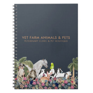 Botanische palmboom boerderij dier kat hond vogel notitieboek