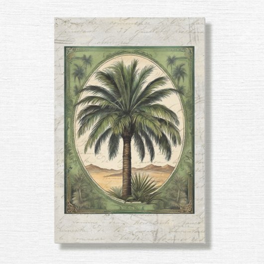 Botanische palmboom Ephemera 5 Decoupage Tissuepapier