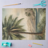 Botanische palmboom Waterverf Ephemera Decoupage Tissuepapier (Craft)