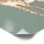 Botanische pampas gras giraffe safari sage groen t perfect poster (Hoek)