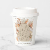 Botanische pampas gras moderne rustige terracotta papieren bekers (Voorkant)