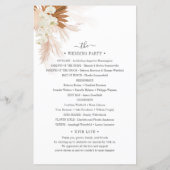 Botanische Pampas Grass Terracotta Wedding Program (Achterkant)