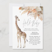 Botanische pampas moderne giraffe safari chic kaart (Voorkant)