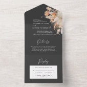 Botanische pampasgrasbruiloft in één keer all in one uitnodiging (Binnen)