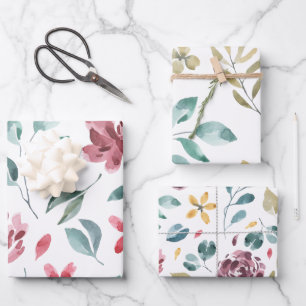 Botanische papierset voor waterverf inpakpapier vel