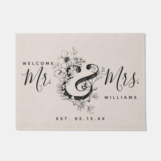 Botanische Pas getrouwd Ampersand de heer en Mrs.  Deurmat (Voorkant)