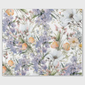 Botanische pastel kleuren wilde bloem zomer bloeme cadeaupapier (Vlak)