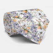 Botanische pastel kleuren wilde bloem zomer bloeme stropdas (Opgerold)