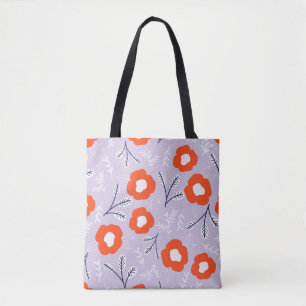 Botanische pastel roze: bloemenpatroon draagtas